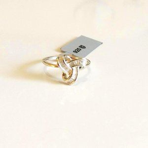 Natural 1/4 ct. Diamond Knot Ring in 925 Silver